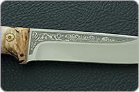 Нож Лиса ЦМ накладки стабилизированная карельская береза, 100х13м, цельнометаллический : фото 8