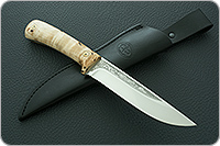 Нож Лиса ЦМ накладки стабилизированная карельская береза, 100х13м, цельнометаллический : фото 10