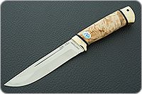 Нож Бекас карельская береза, elmax, латунь : фото 2