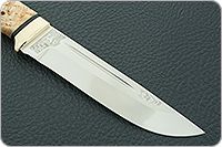 Нож Бекас карельская береза, elmax, латунь : фото 4