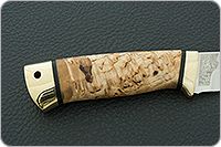 Нож Бекас карельская береза, elmax, латунь : фото 5