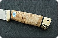 Нож Бекас карельская береза, elmax, латунь : фото 6