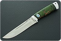 Нож Бекас стабилизированная карельская береза, 100х13м, алюминий : фото 2