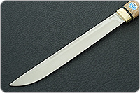 Нож Бурятский средний карельская береза, elmax, латунь : фото 3