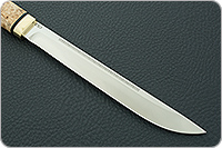 Нож Бурятский средний карельская береза, elmax, латунь : фото 4