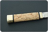 Нож Бурятский средний карельская береза, elmax, латунь : фото 5