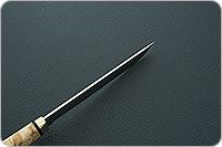 Нож Бурятский средний карельская береза, elmax, латунь : фото 8