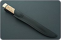 Нож Бурятский средний карельская береза, elmax, латунь : фото 10