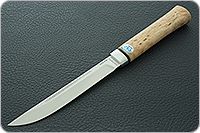 Нож Бурятский малый карельская береза, 100х13м, алюминий : фото 2