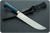 Нож Пчак стабилизированная карельская береза, elmax, латунь : фото 9