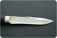 Нож Скорпион граб - черное дерево, 100х13м, латунь : фото 7