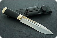 Нож Скорпион граб - черное дерево, 100х13м, латунь : фото 10