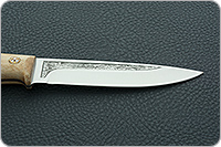 Нож Пескарь ЦМ накладки стабилизированная карельская береза, 95х18, цельнометаллический : фото 7