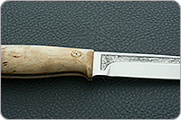 Нож Пескарь ЦМ накладки стабилизированная карельская береза, 95х18, цельнометаллический : фото 8