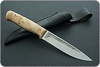 Нож Пескарь ЦМ накладки стабилизированная карельская береза, 95х18, цельнометаллический : фото 11