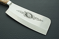 Топор Секач цельнометаллический накладки стабилизированная карельская береза, 95х18, алюминий : фото 4