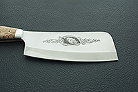 Топор Секач цельнометаллический накладки стабилизированная карельская береза, 95х18, алюминий : фото 7