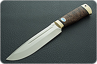 Нож Селигер стабилизированная карельская береза, elmax, латунь : фото 2