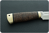 Нож Селигер стабилизированная карельская береза, elmax, латунь : фото 5