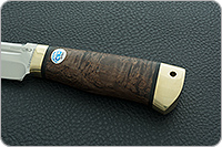 Нож Селигер стабилизированная карельская береза, elmax, латунь : фото 6