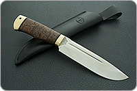 Нож Селигер стабилизированная карельская береза, elmax, латунь : фото 9