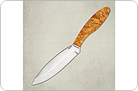 Нож Канадский малый (траппер) накладки стабилизированная карельская береза, 95х18, цельнометаллический : фото 2