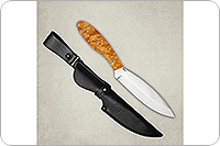 Нож Канадский малый (траппер) накладки стабилизированная карельская береза, 95х18, цельнометаллический : фото 4