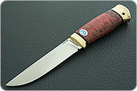 Нож Следопыт стабилизированная карельская береза, 100х13м, латунь : фото 2