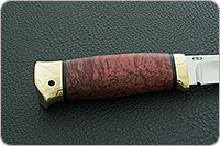 Нож Следопыт стабилизированная карельская береза, 100х13м, латунь : фото 5