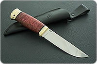 Нож Следопыт стабилизированная карельская береза, 100х13м, латунь : фото 9