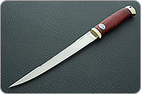 Нож Белуга стабилизированная карельская береза, 95х18, латунь : фото 2