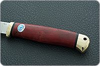 Нож Белуга стабилизированная карельская береза, 95х18, латунь : фото 6