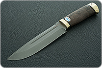 Нож Селигер стабилизированная карельская береза, elmax, латунь : фото 2