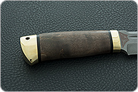 Нож Селигер стабилизированная карельская береза, elmax, латунь : фото 5