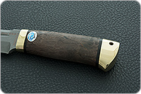 Нож Селигер стабилизированная карельская береза, elmax, латунь : фото 6