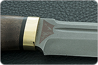 Нож Селигер стабилизированная карельская береза, elmax, латунь : фото 8