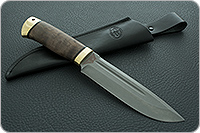 Нож Селигер стабилизированная карельская береза, elmax, латунь : фото 10