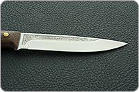 Нож Пескарь ЦМ накладки орех, 100х13м, цельнометаллический : фото 7