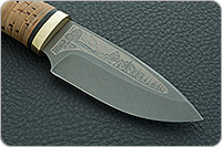 Нож Добрый (пескоструйная тонировка) береста, elmax, латунь : фото 4