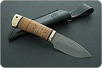 Нож Добрый (пескоструйная тонировка) береста, elmax, латунь : фото 10