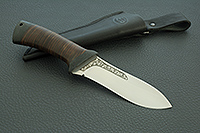 Нож Скинер наборная кожа, 100х13м, текстолит : фото 6