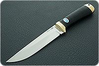 Нож Лиса наборная кожа, elmax, латунь : фото 2