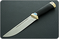 Нож Бекас граб - черное дерево, 95х18, латунь : фото 2