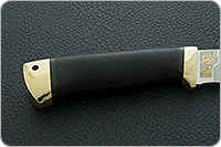 Нож Бекас граб - черное дерево, 95х18, латунь : фото 5