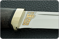 Нож Бекас стабилизированная карельская береза, elmax, латунь : фото 8