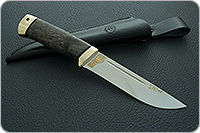 Нож Бекас стабилизированная карельская береза, elmax, латунь : фото 11