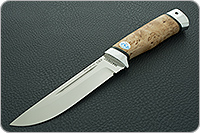 Нож Бекас натуральный цвет карелки стабилизированная карельская береза, 100х13м, алюминий : фото 2