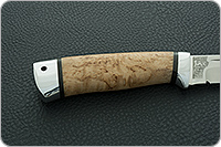 Нож Бекас натуральный цвет карелки стабилизированная карельская береза, 100х13м, алюминий : фото 5