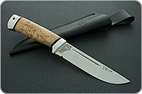 Нож Бекас натуральный цвет карелки стабилизированная карельская береза, 100х13м, алюминий : фото 11