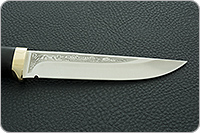 Нож Лиса граб - черное дерево, 95х18, латунь : фото 7